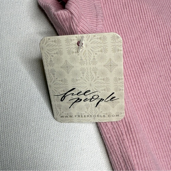 NWT Free People We The Free Kate Ribbed Stretch Tank Top Sleeveless Pink XS - Picture 6 of 8